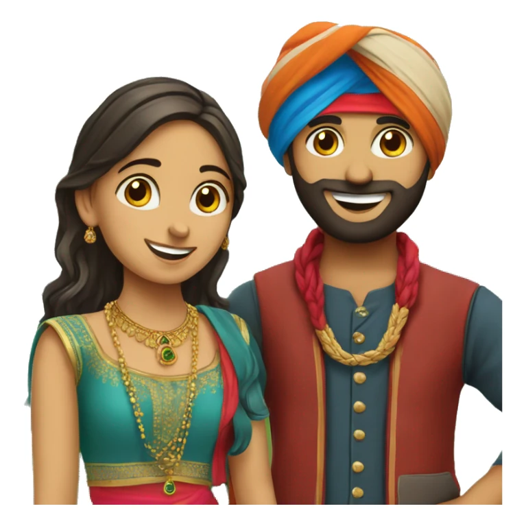 Punjabi guy with Himachal girl sticker