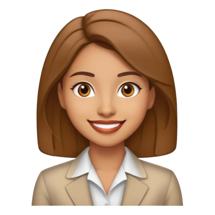 smiling latina girl, light brown skin, executive sticker