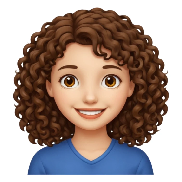 A girl with medium-length curly hair sticker
