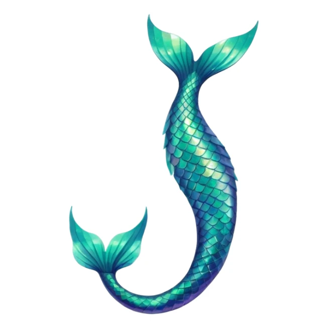 green aqua coloured siren mermaid tail end only sticker