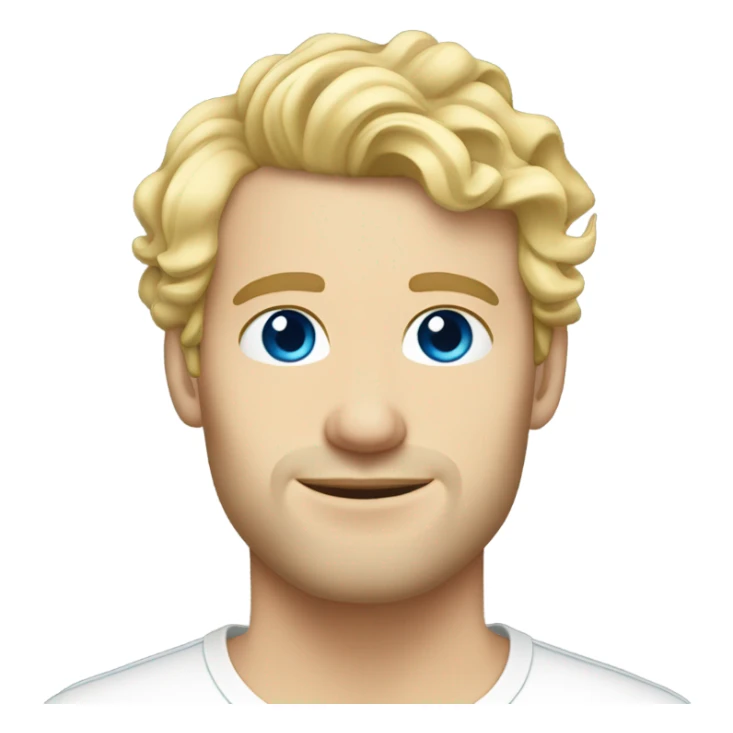 profile light curl blonde 30yo man blue eyed pale skin sticker