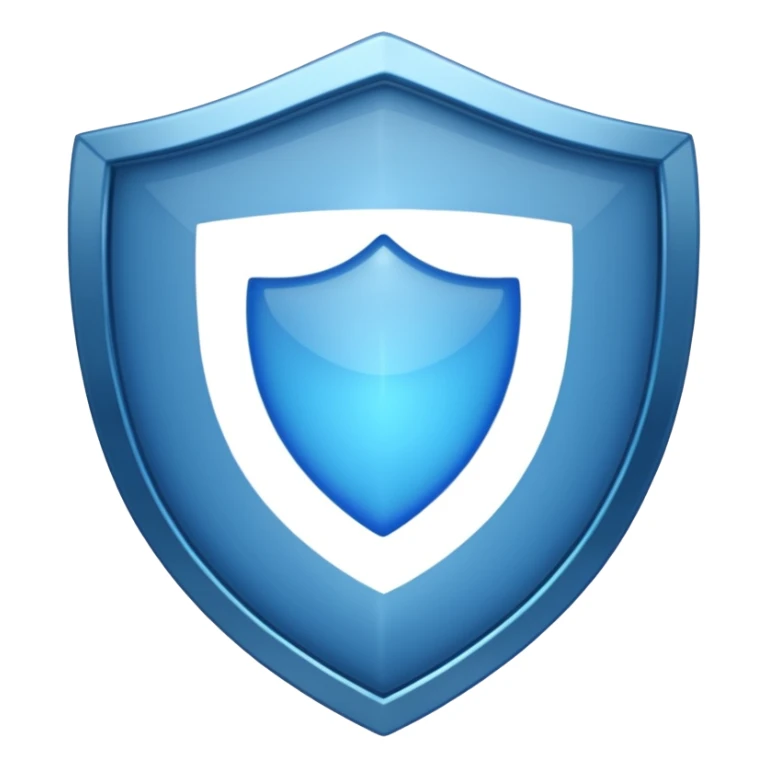 blue shield with a polished, luminous blue center, no symbols sticker