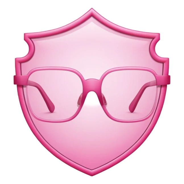pure minimalism pink shield glasses, essential form only, frameless sticker