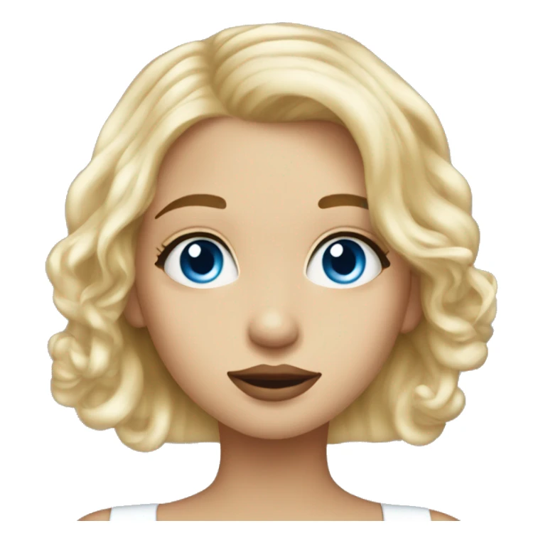 cute blonde girl with blue eyes blwig a kiss sticker
