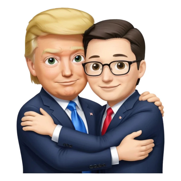 Donald Trump and Pierre Poilievre kissing sticker