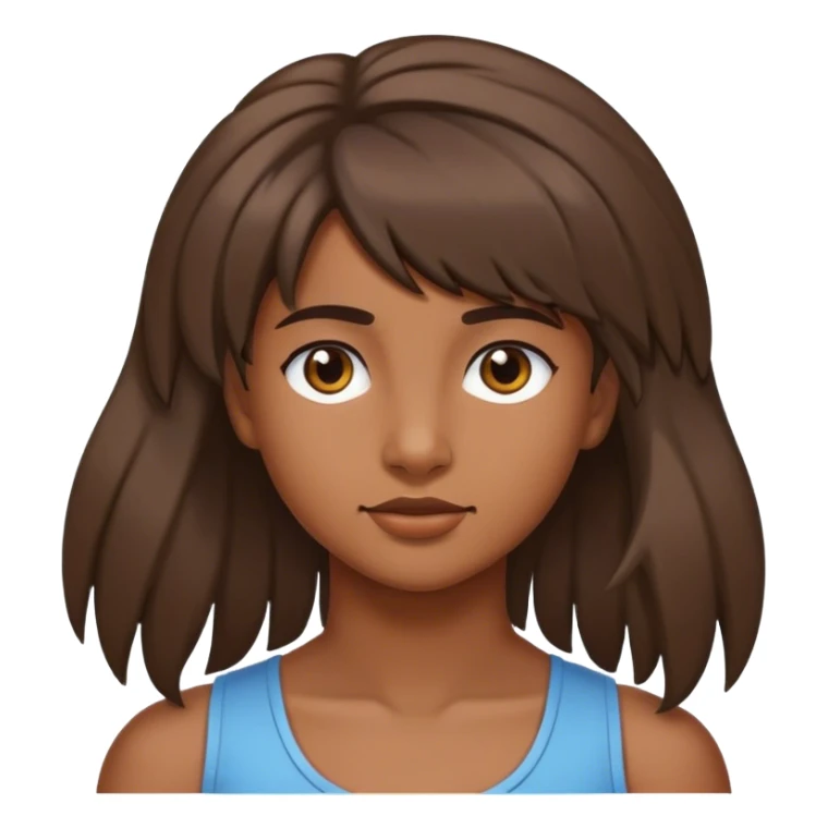 girl with mullet hair brown  sticker