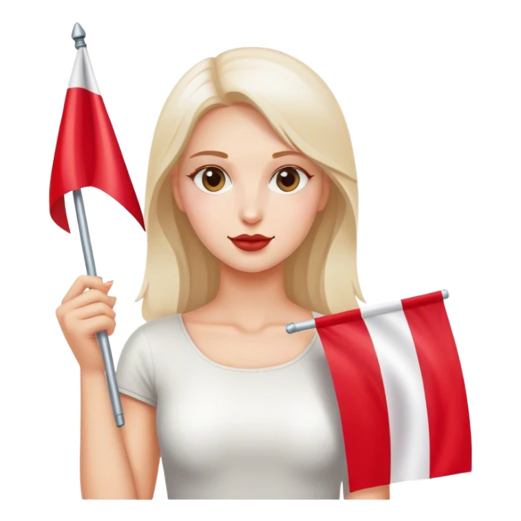 woman with polish flag sticker