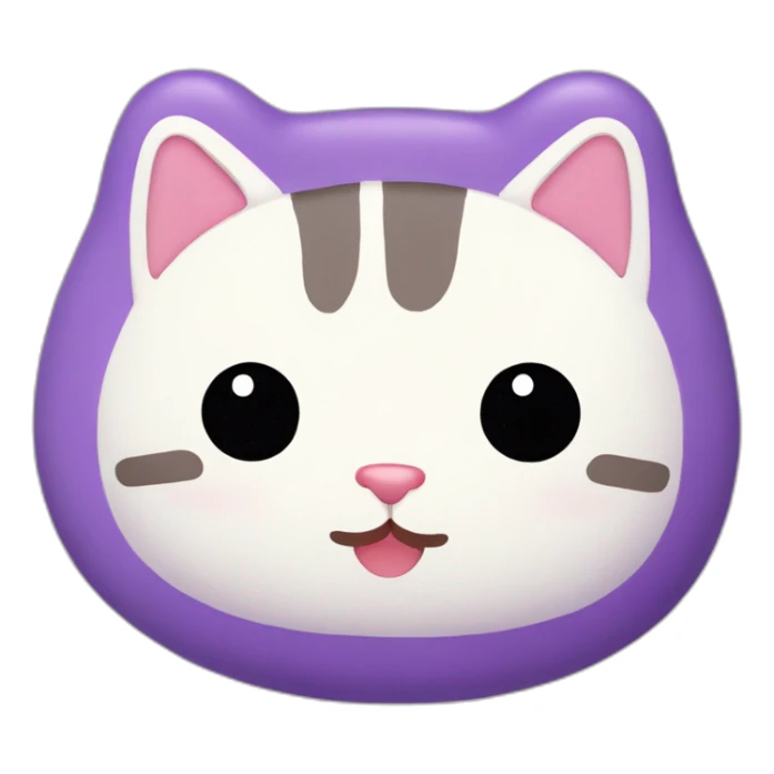 purple rice cake mochi cat sticker