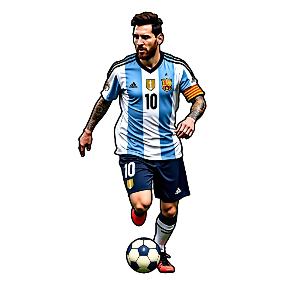 Lionel Messi soccer player with Argentine jersey number 10 sticker