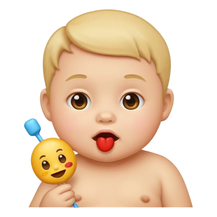 emoji cute baby with sucker sticker