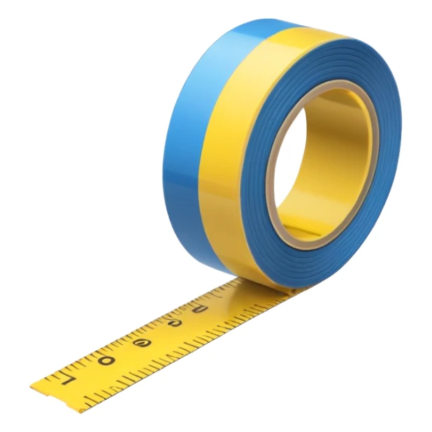  rolled out measure tape smaller, his line is short but rolled out different color sticker