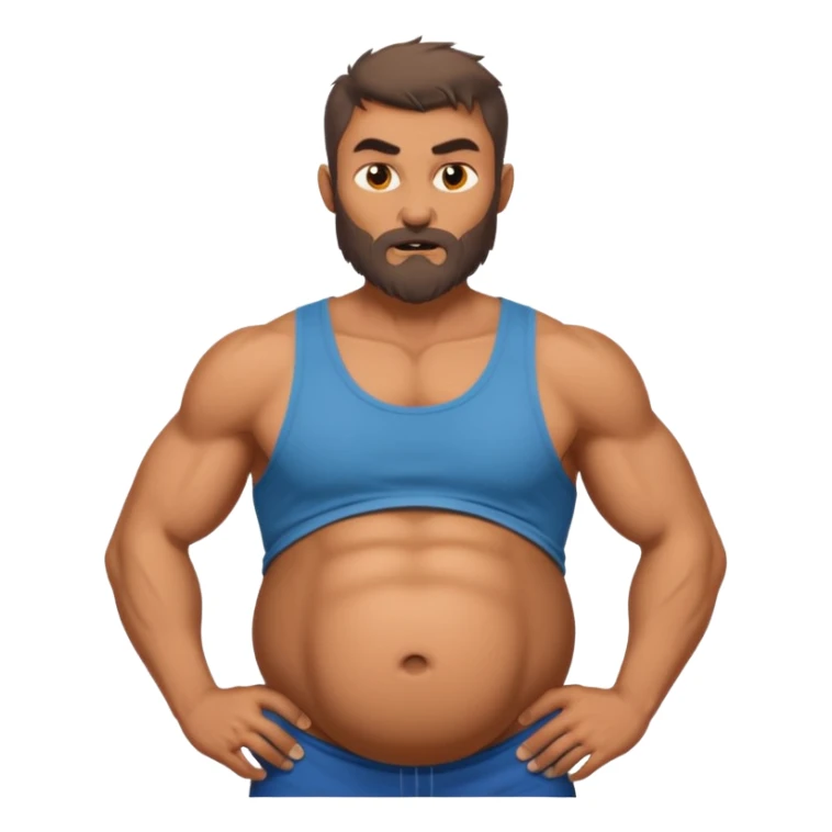 A athletic Werewolf pregnant man, his belly huge and round sticker
