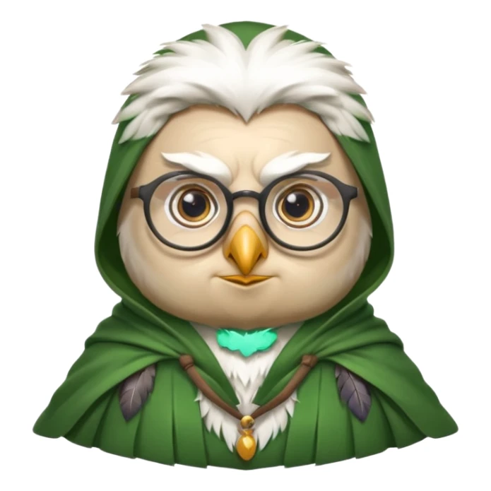 white owl professor in green cloak Capelo sticker