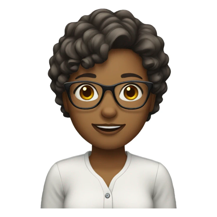 Girl with short wavy hair and glasses sticker