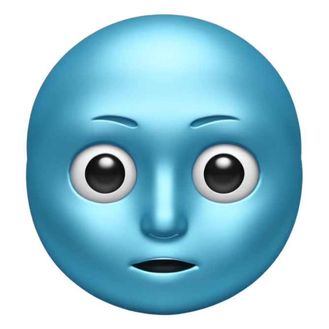"blue 3D side eye emoji, sigma judging look, cold phonk style, high detail" sticker
