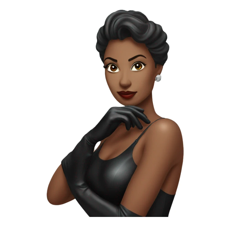 Black Latex gloves elegant woman sticker