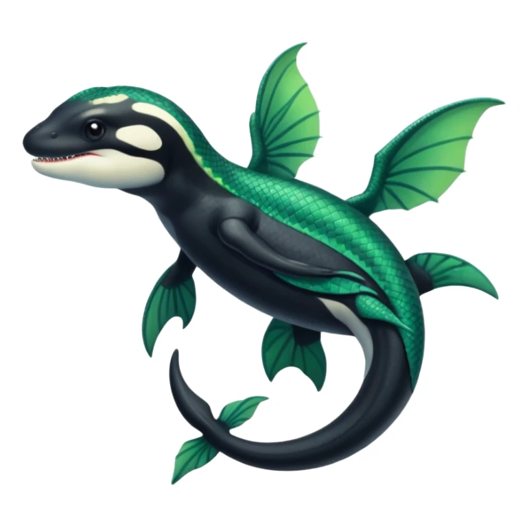 Orca-dragon-reptile-reptilian-lizard-amphibian-hybrid sticker