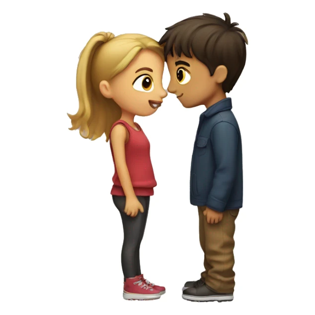 Girl kissing a boy sticker