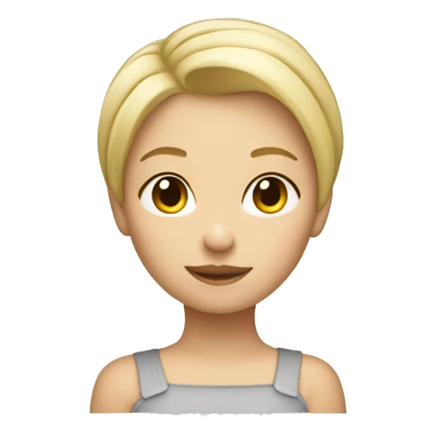 blond short hair girl with bagette sticker