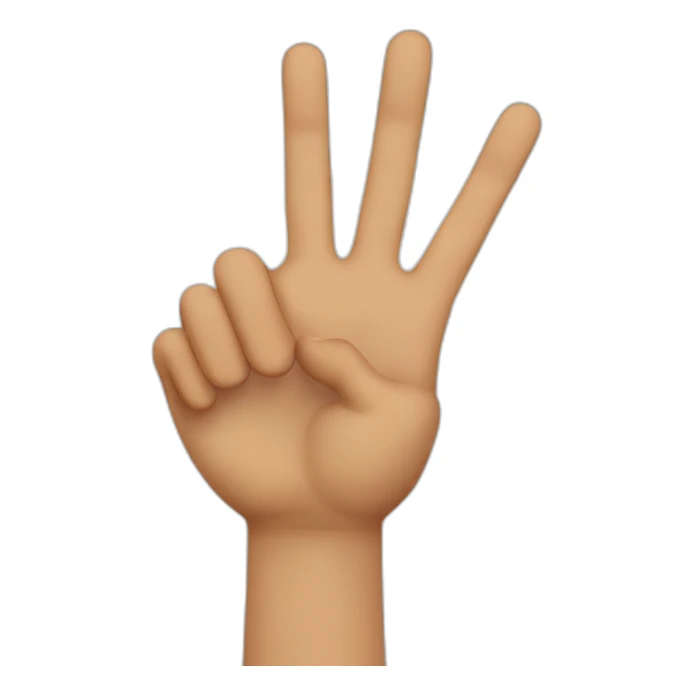 Two hands making sign of gun, using three fingers up and two closed palm to palm, two hands,close 2 last fingers sticker