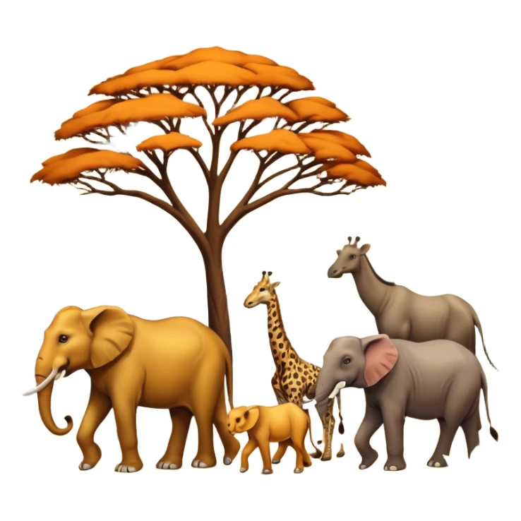 the big five - a lion, leopard, elephant, buffalo and giraffe sticker