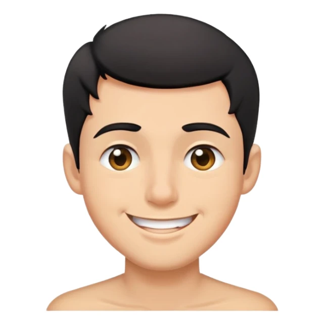 Short black haired male winking with a big smile, young man with short black hair winking one eye and smiling happily sticker
