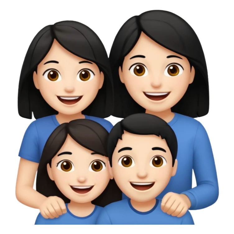 3 friends having fun, one with black hair, 2 with brown hair  sticker
