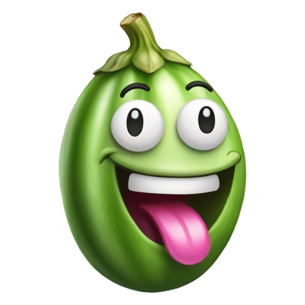 Laughing money tongue eggplant  sticker