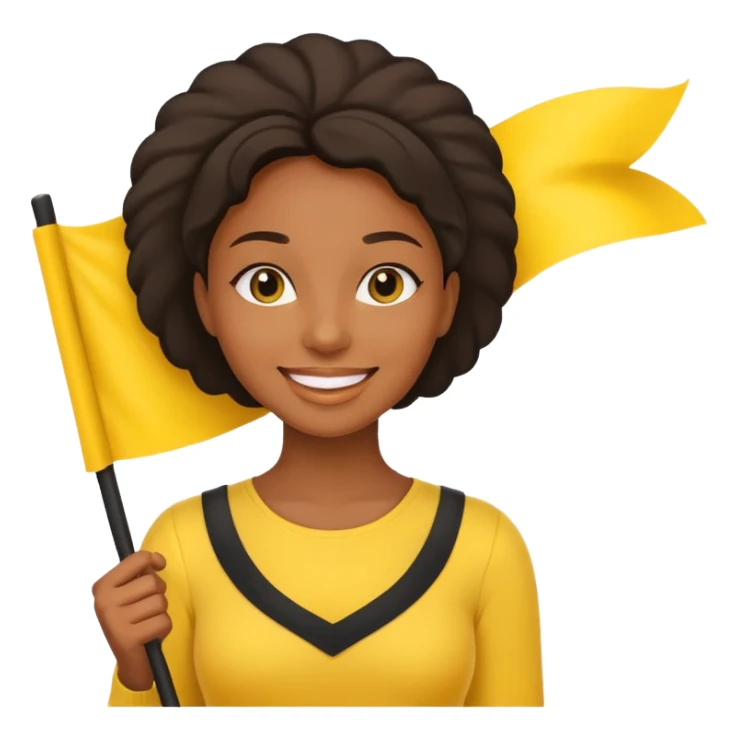yellow  Flag holder black woman sticker