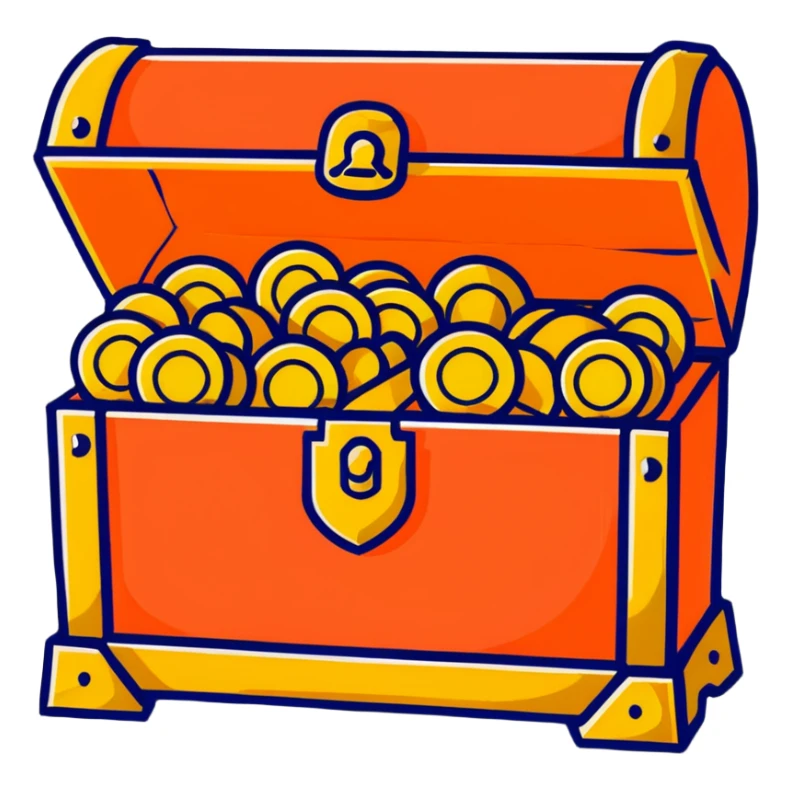 treasure chest with gold coins sticker