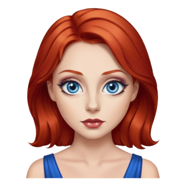 red hair big blue eyes glamorous  sticker