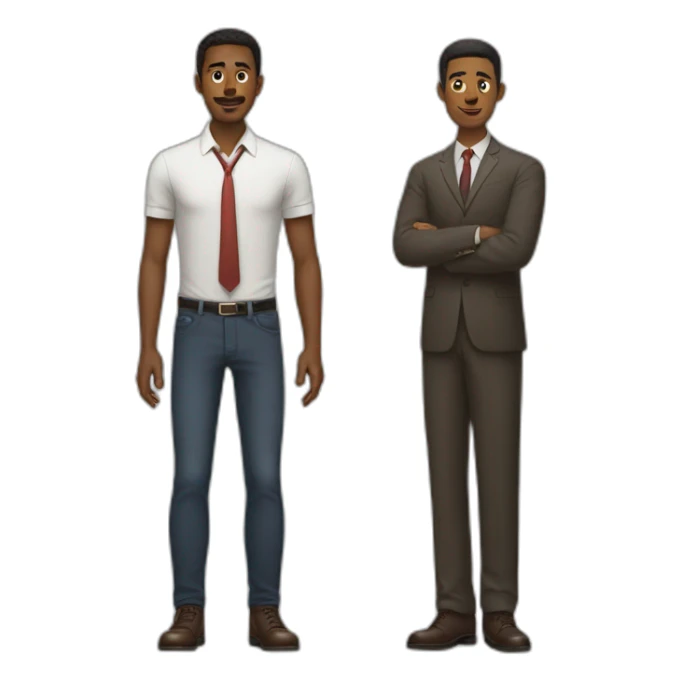 short man next to tall man sticker