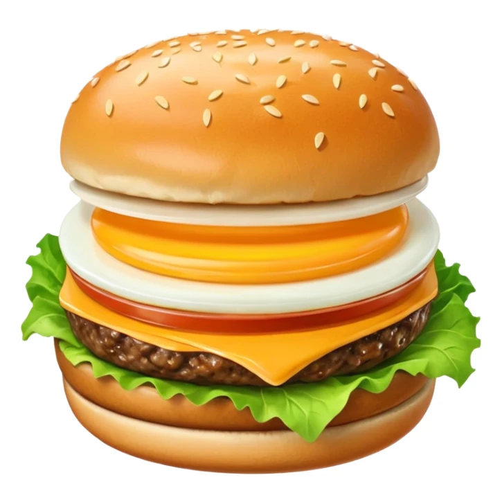 hamburger with cheese, eggs, and lettuce, no tomatoes sticker
