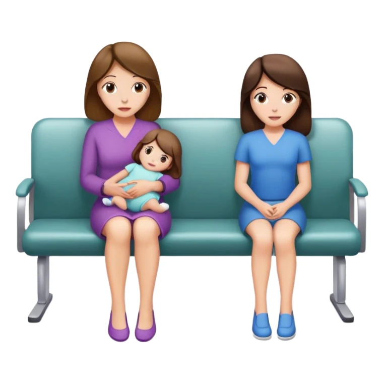 Mother and daughter brunette passes out in the waiting room  sticker