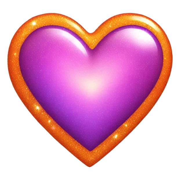 shiny sparkly purple pink orange heart sticker