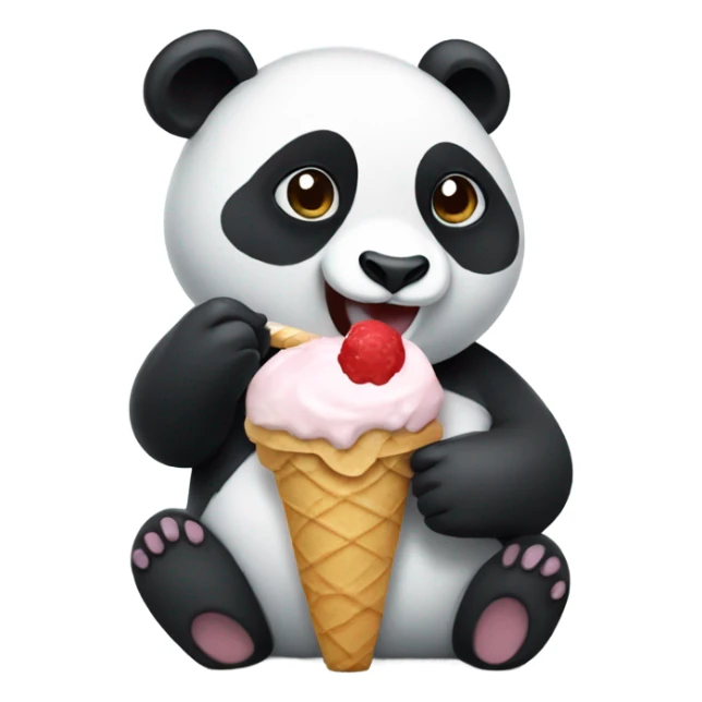 Panda eating ice cream sticker