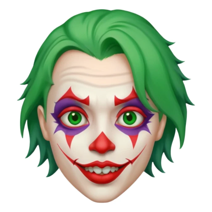 crazy colorful human jolly joker, head only sticker