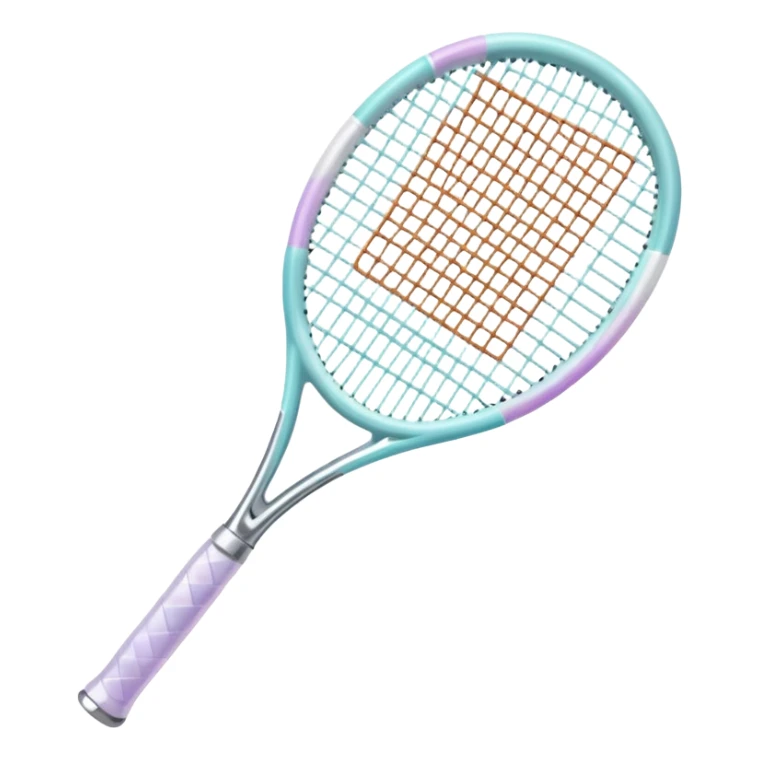 Pastel white  iridescent glass crystal tennis racket sticker