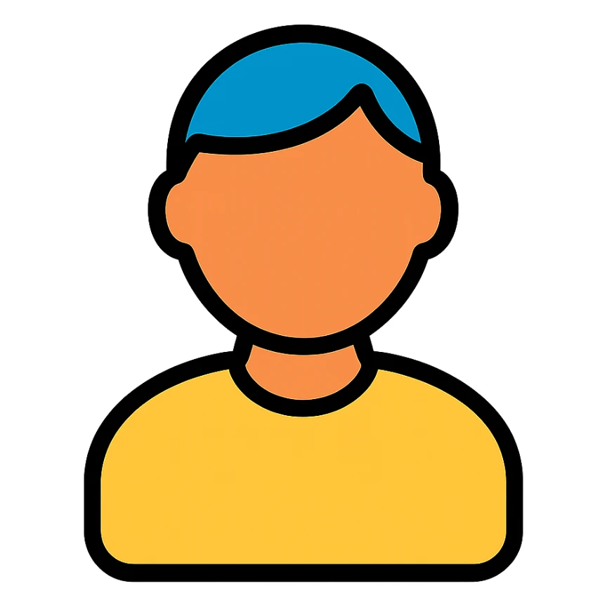 lineal color icon of a human with black outlines sticker