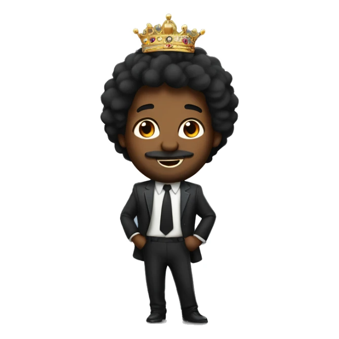 Una leon con pantallas,  alegre y elegante de pelo negro con corona de brillo de Reyna  sticker