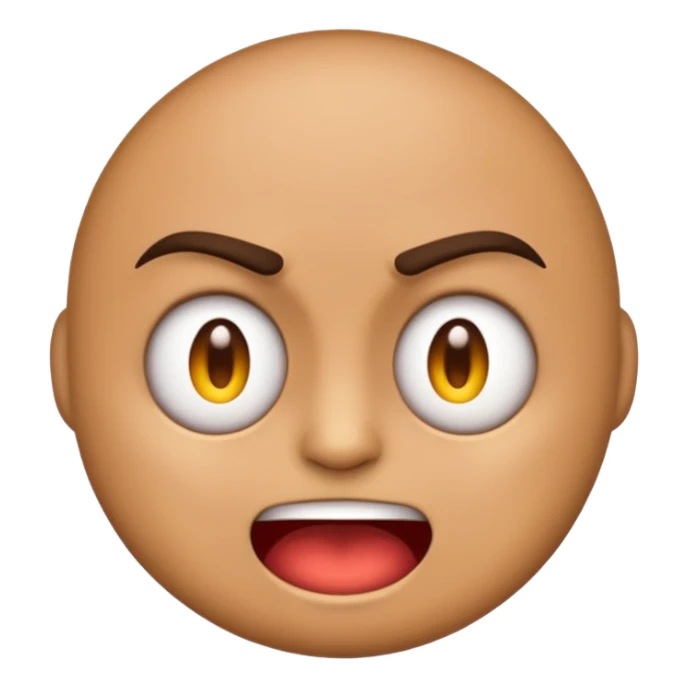 A simple emoji that is half angry and half kind and happy. sticker