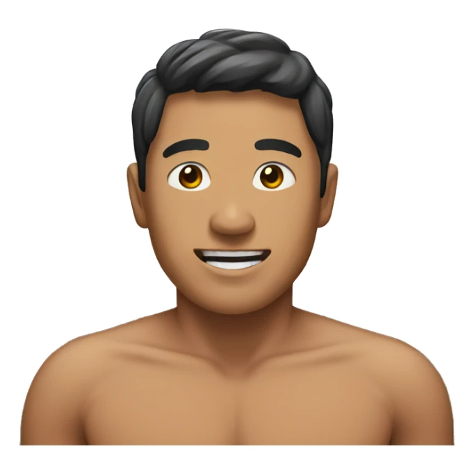 An asian man shirtless in a field sticker