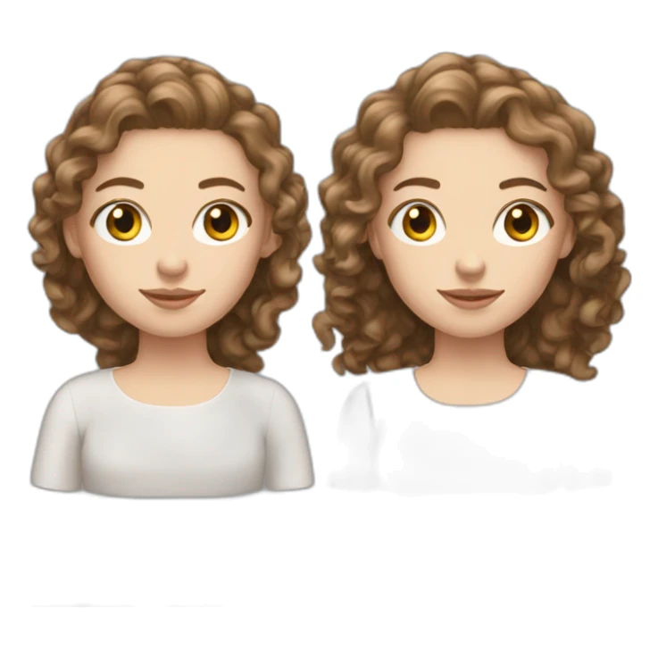 White Girl with long curly brunette hair sticker