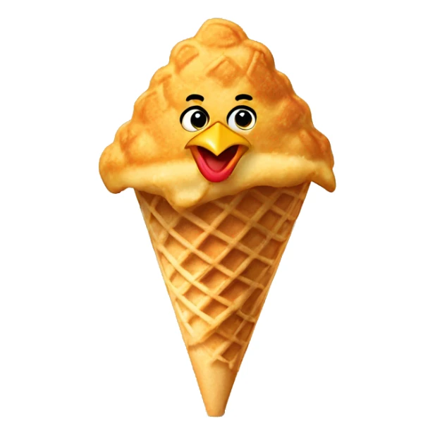 chicken tenders in a waffle cone sticker