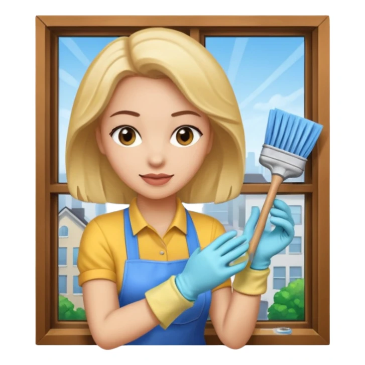 Femme nettoyant les fenêtres sticker