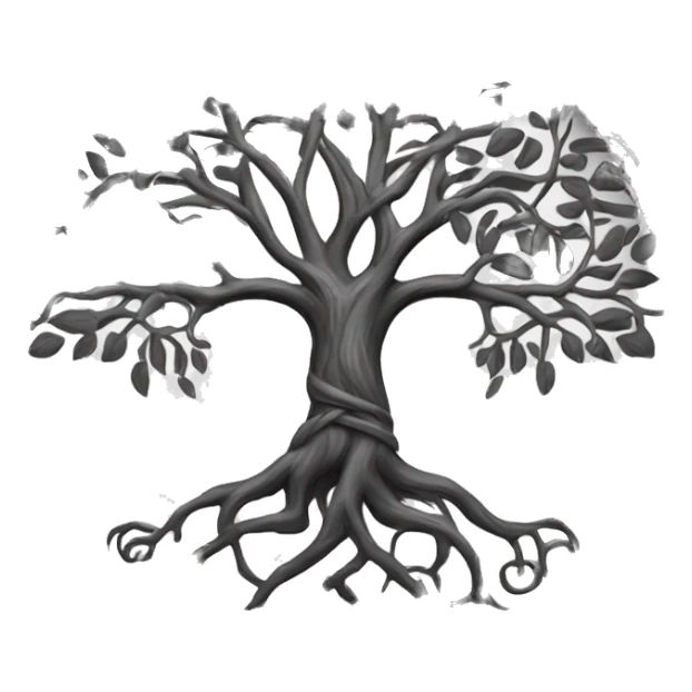 Black and white Viking style tree of Life  sticker