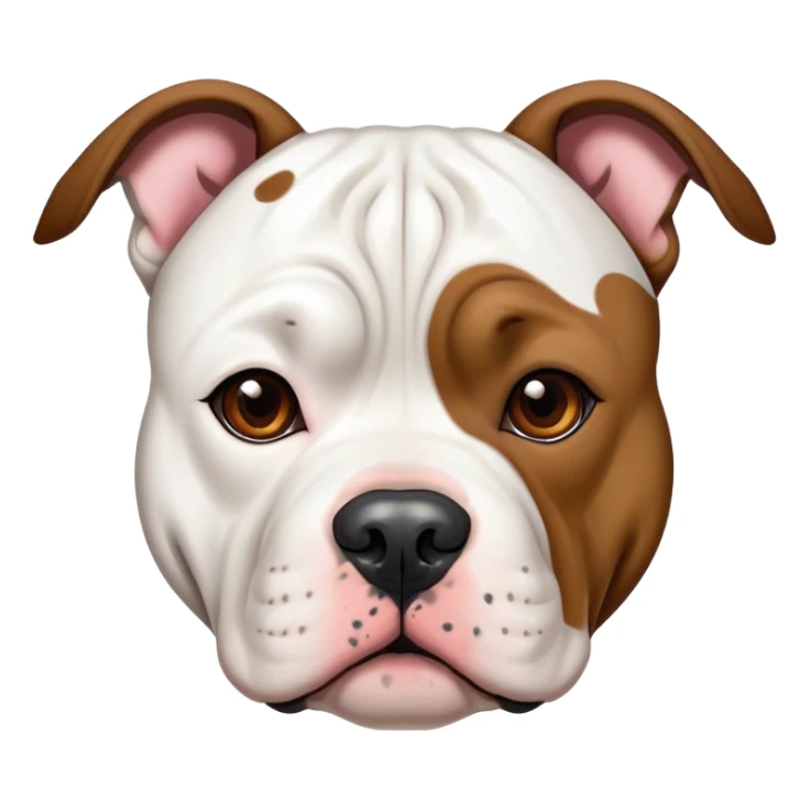 Brindle pitbull American bulldog with white fur and brown spots sticker