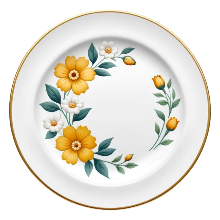 floral porcelain plate sticker
