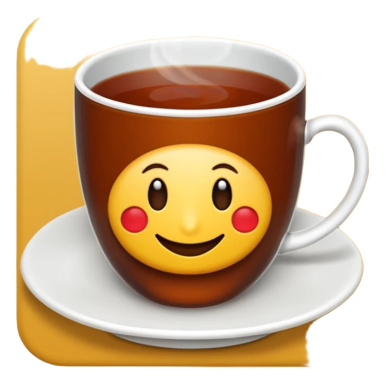 Klasik türk bardağıyla çay ve çay kaşığı emoji sticker