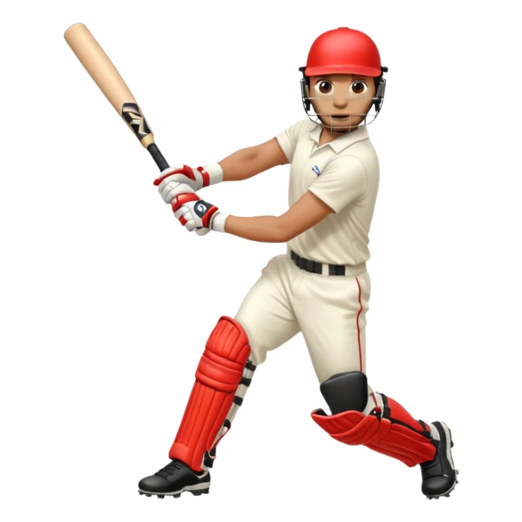 Right handed cricketer playing a cover drive shot sticker